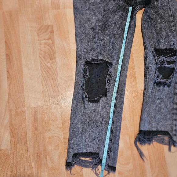 Free People We The Free Maggie Mid-Rise Ripped Straight Jeans Womens 27 Cropped - Picture 6 of 16